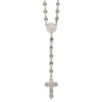 Polished Purple Cubic Zirconia Stainless Steel Necklace 4.35mm
