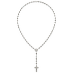Polished Blue Cubic Zirconia Stainless Steel Necklace 4.35mm