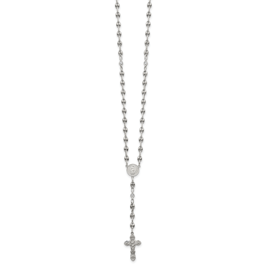 Polished Cubic Zirconia Stainless Steel Necklace 4.35mm
