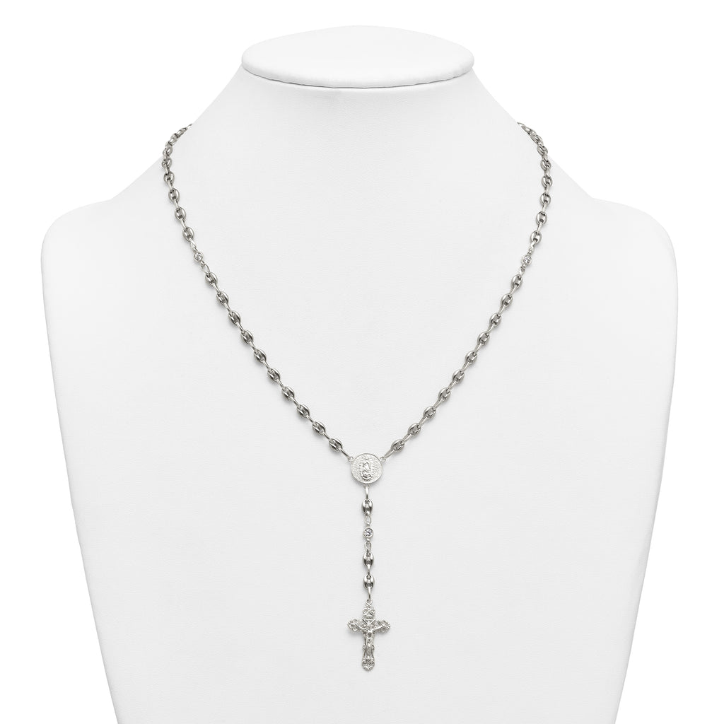 Polished Cubic Zirconia Stainless Steel Necklace 4.35mm