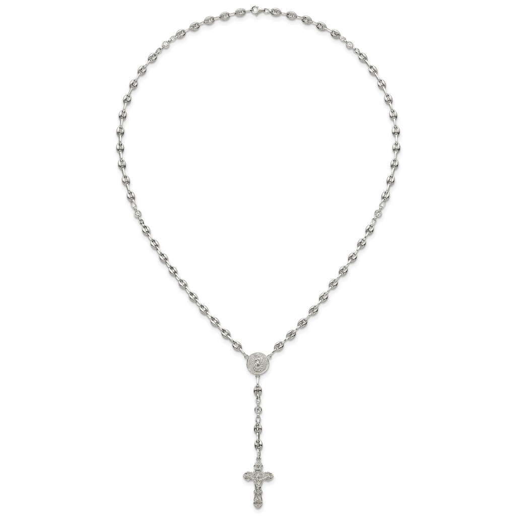 Polished Cubic Zirconia Stainless Steel Necklace 4.35mm