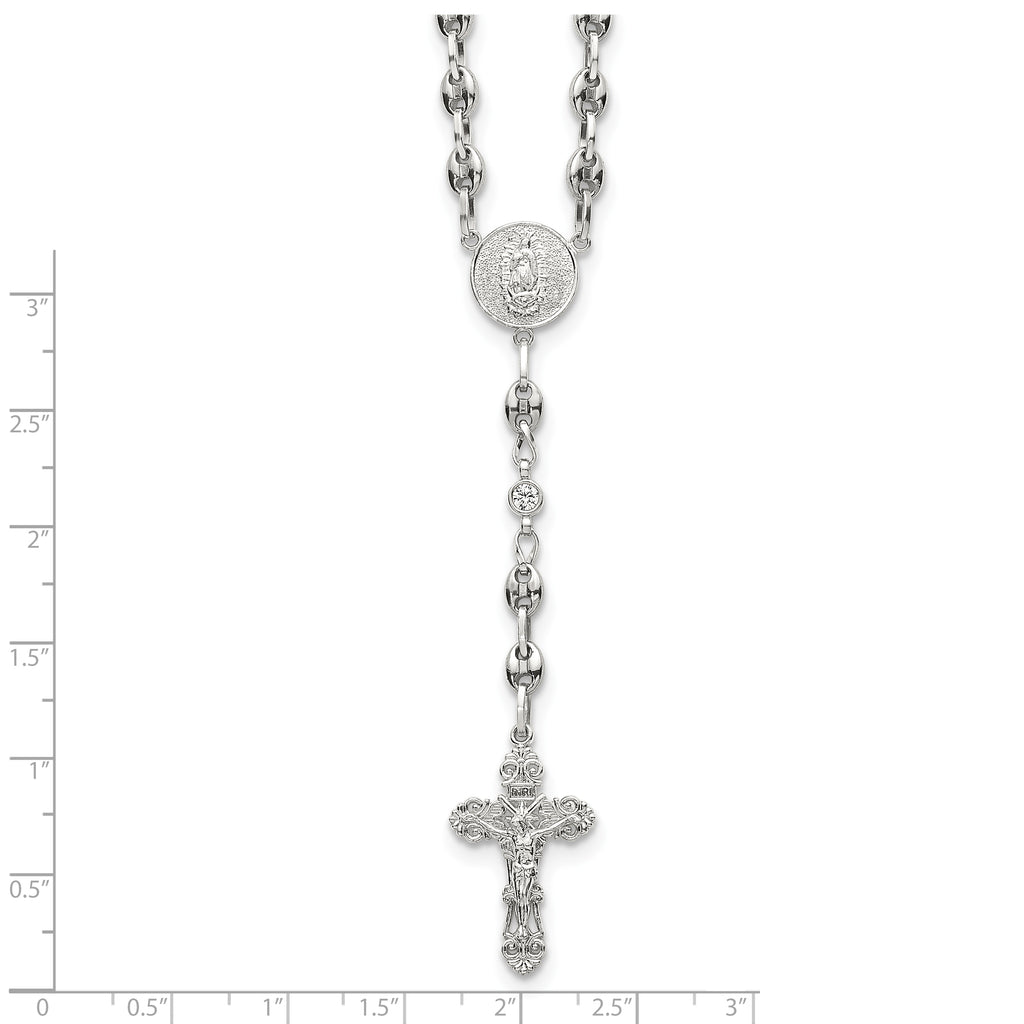 Polished Cubic Zirconia Stainless Steel Necklace 4.35mm