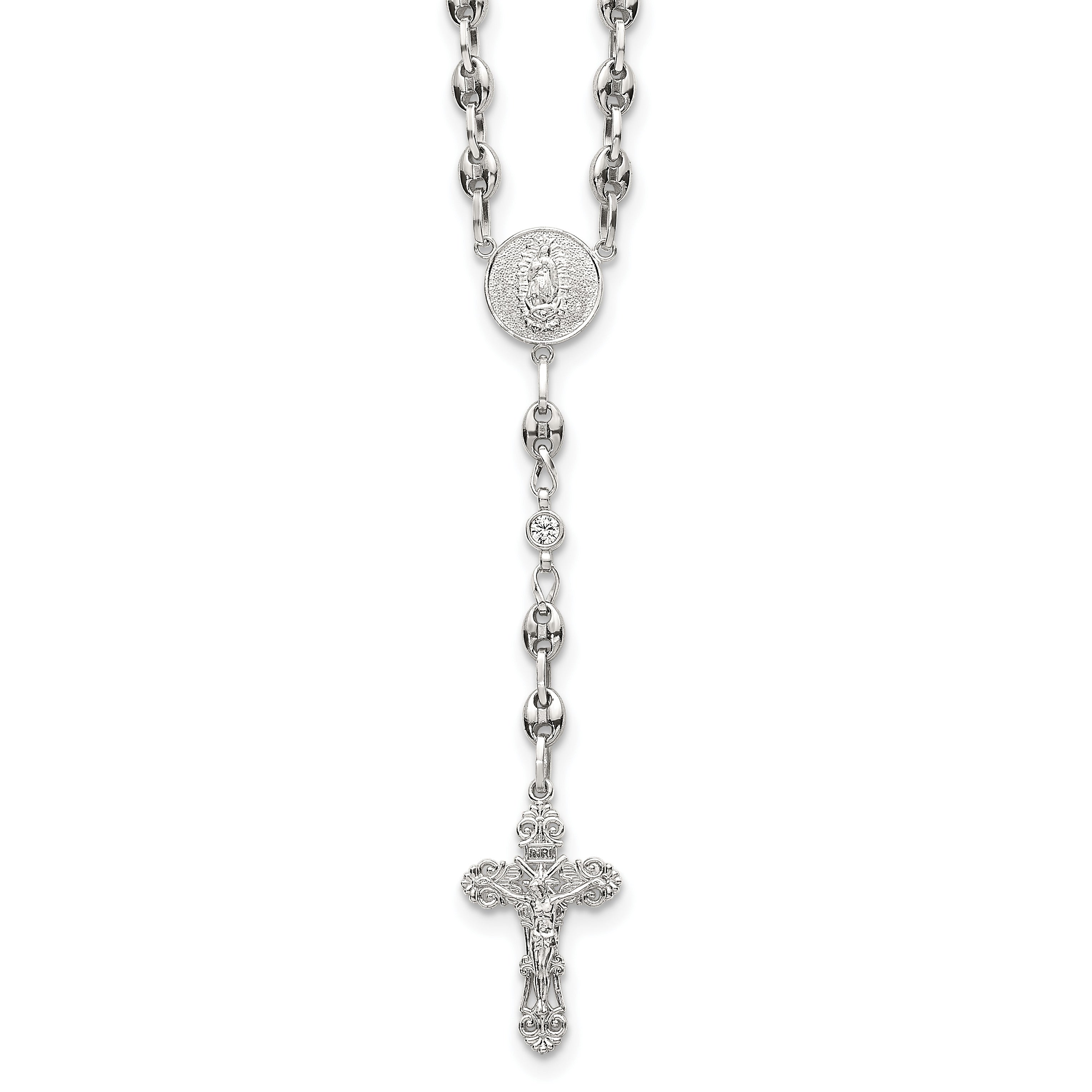 Polished Cubic Zirconia Stainless Steel Necklace 4.35mm Main image