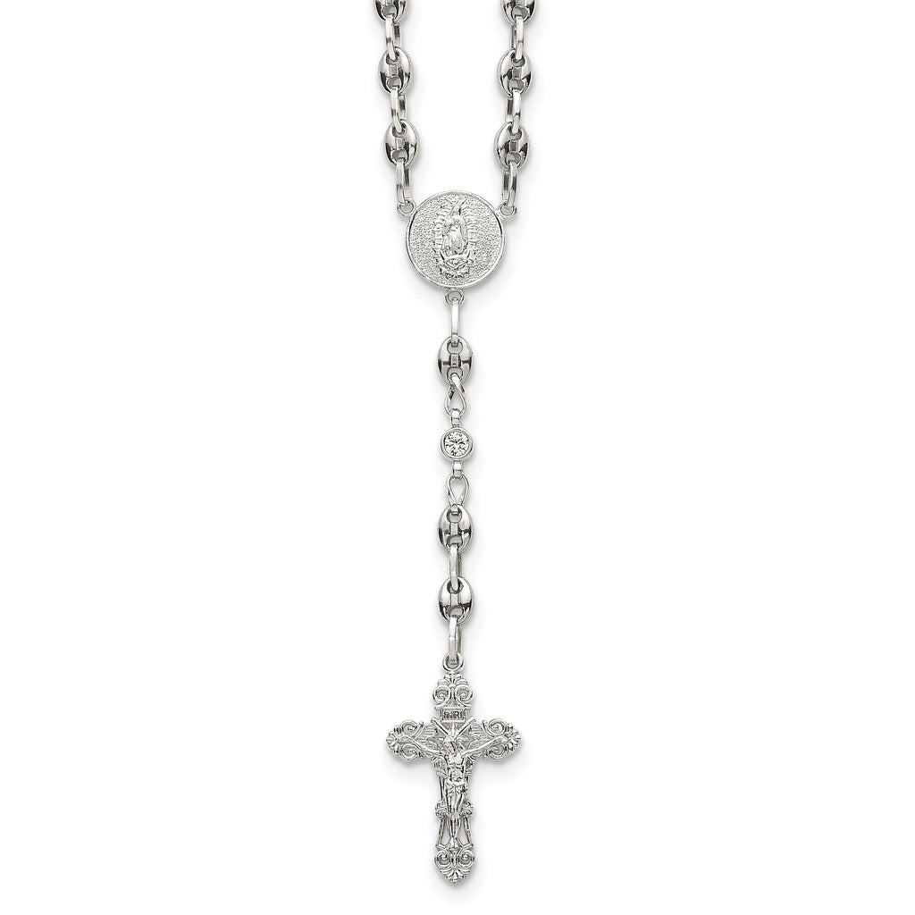 Polished Cubic Zirconia Stainless Steel Necklace 4.35mm