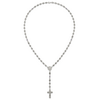 Polished Purple Cubic Zirconia Stainless Steel Necklace 4.35mm 21in