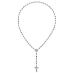 Polished Red Cubic Zirconia Stainless Steel Necklace 4.35mm 21in