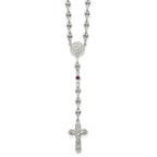 Polished Red Cubic Zirconia Stainless Steel Necklace 4.35mm 21in
