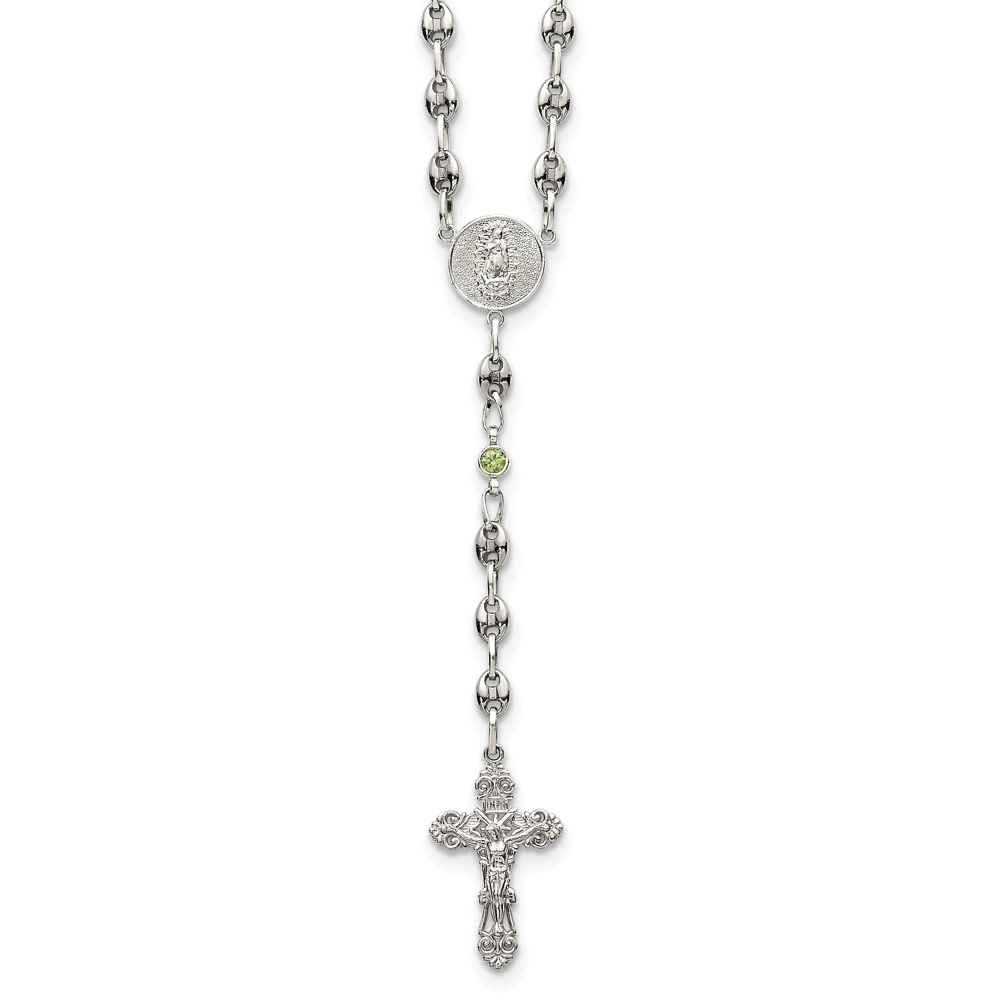 Polished Green Cubic Zirconia Stainless Steel Necklace 4.35mm 21in Main image