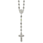 Polished Green Cubic Zirconia Stainless Steel Necklace 4.35mm 21in