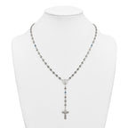 Polished Blue Cubic Zirconia Stainless Steel Necklace 4.35mm 21in