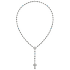 Polished Blue Cubic Zirconia Stainless Steel Necklace 4.35mm 21in