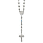 Polished Blue Cubic Zirconia Stainless Steel Necklace 4.35mm 21in