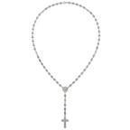 Polished Pink Cubic Zirconia Stainless Steel Necklace 4.35mm