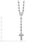 Polished Pink Cubic Zirconia Stainless Steel Necklace 4.35mm