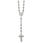 Polished Pink Cubic Zirconia Stainless Steel Necklace 4.35mm