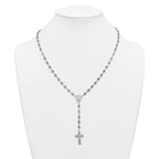 Polished Blue Cubic Zirconia Stainless Steel Necklace 4.35mm 21in