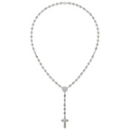 Polished Blue Cubic Zirconia Stainless Steel Necklace 4.35mm 21in