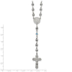 Polished Blue Cubic Zirconia Stainless Steel Necklace 4.35mm 21in