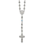 Polished Blue Cubic Zirconia Stainless Steel Necklace 4.35mm 21in