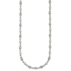 Polished Cubic Zirconia Anchor Stainless Steel Necklace 4.35mm