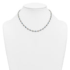 Polished Blue Cubic Zirconia Anchor Stainless Steel Necklace 4.35mm