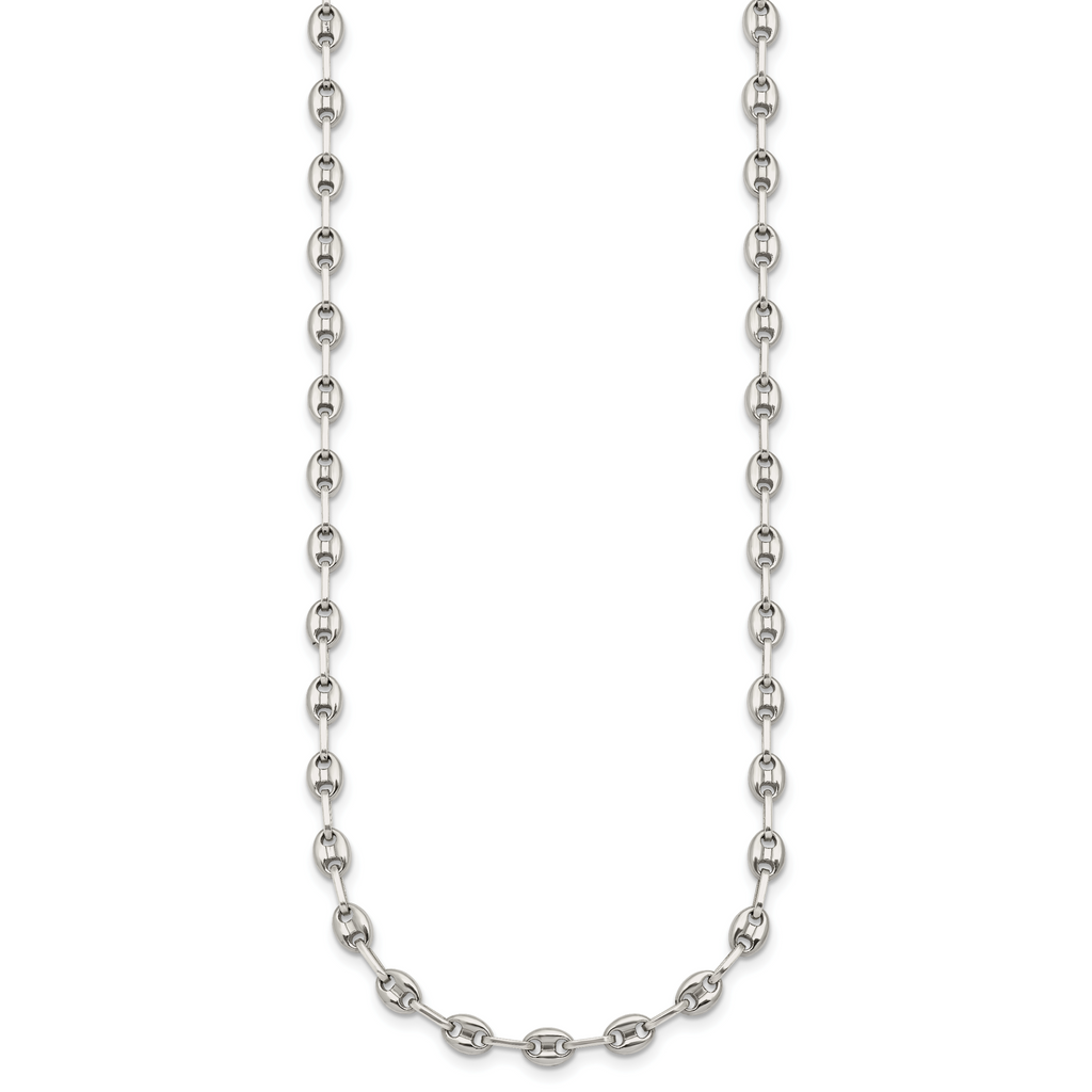 Polished Anchor Stainless Steel Chain Necklace 4.35mm