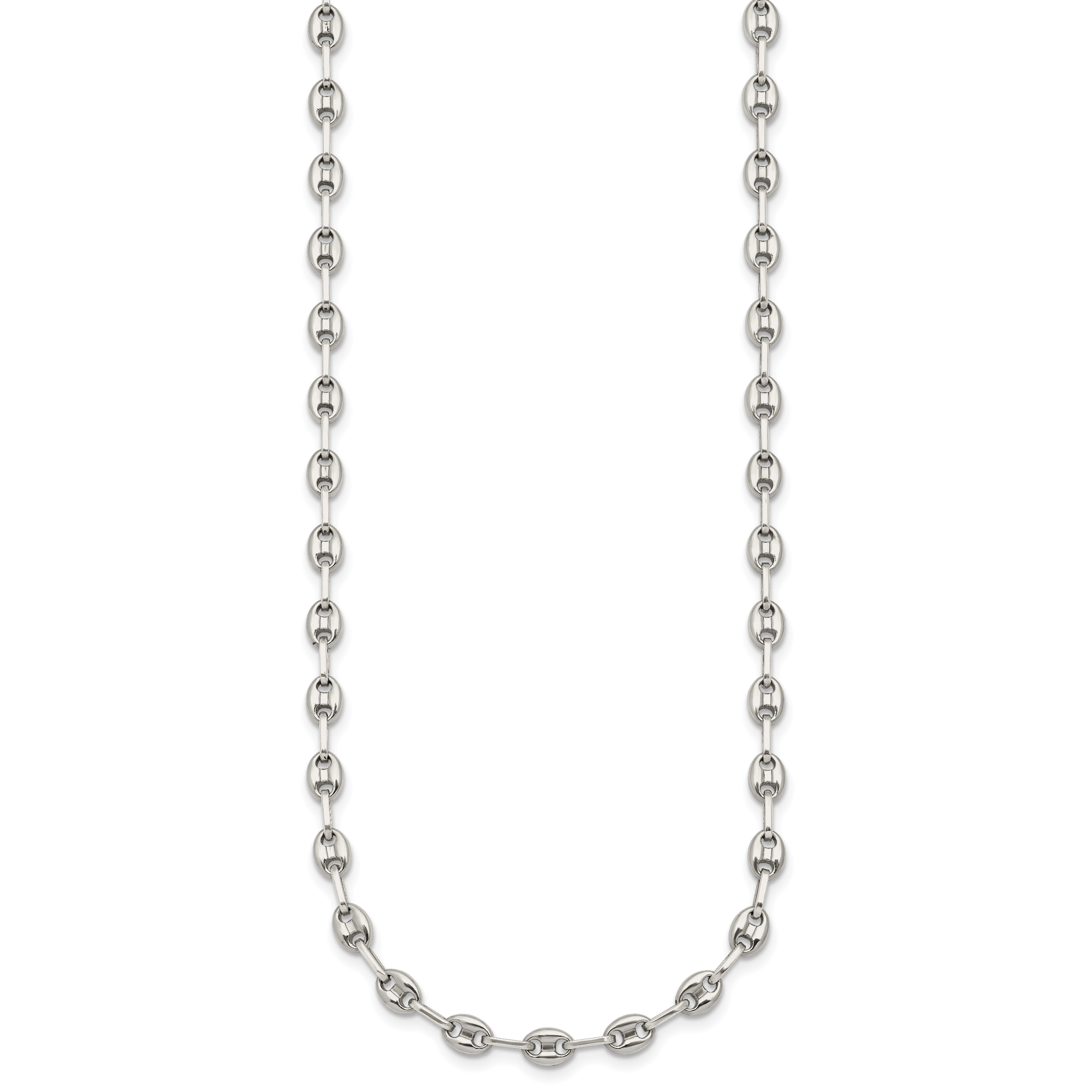 Polished Anchor Stainless Steel Chain Necklace 4.35mm