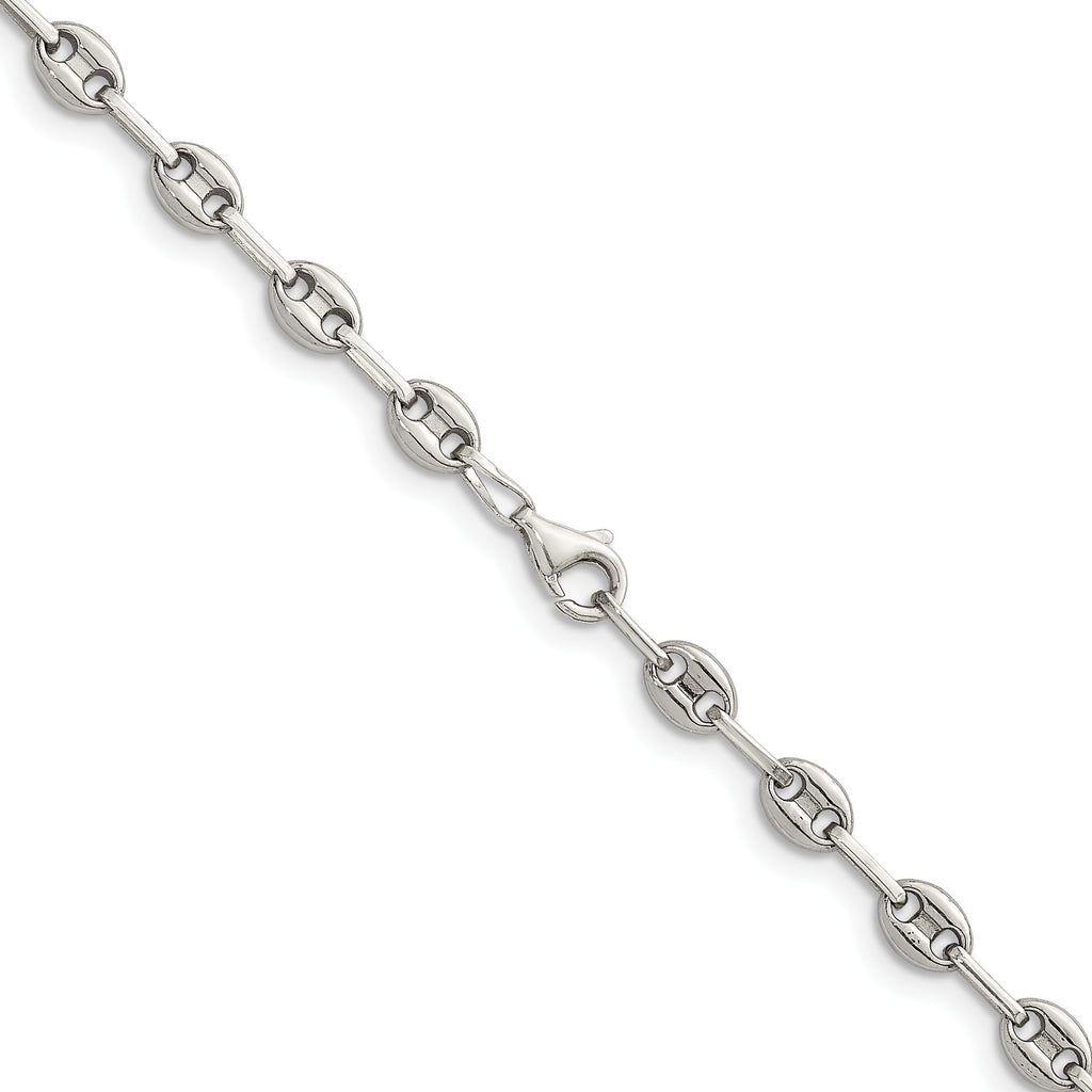 Polished Anchor Stainless Steel Chain Necklace 4.35mm