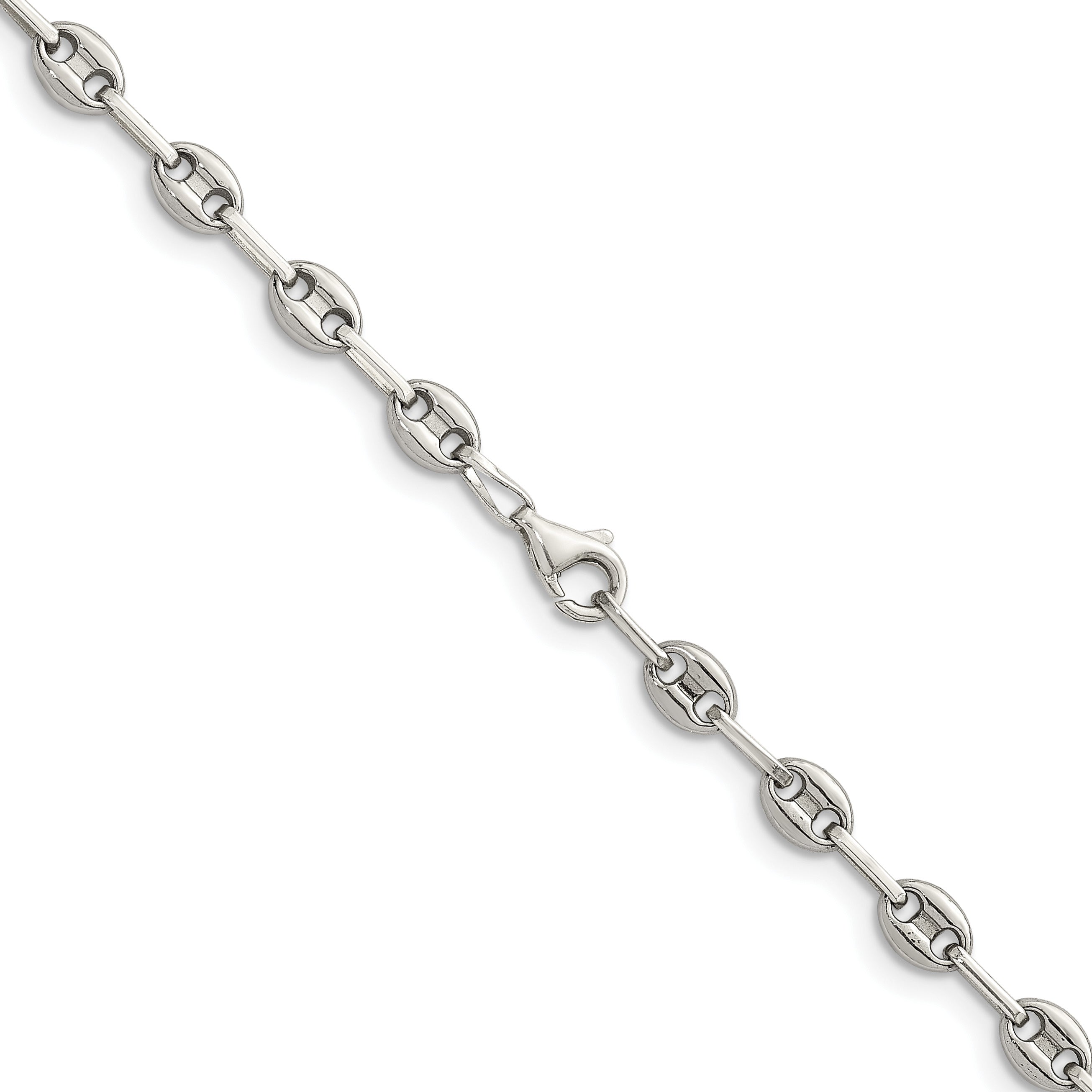 Polished Anchor Stainless Steel Chain Necklace 4.35mm