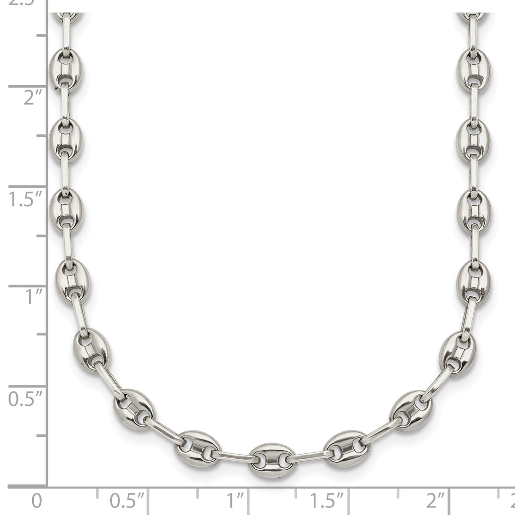 Polished Anchor Stainless Steel Chain Necklace 4.35mm