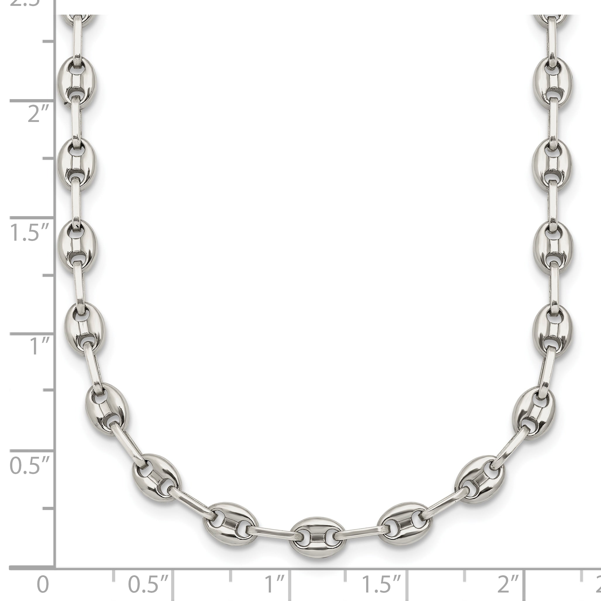 Polished Anchor Stainless Steel Chain Necklace 4.35mm