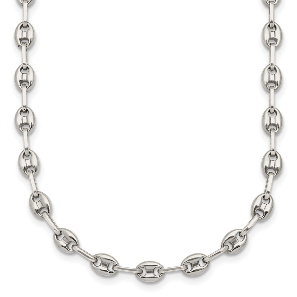 Polished Anchor Stainless Steel Chain Necklace 4.35mm