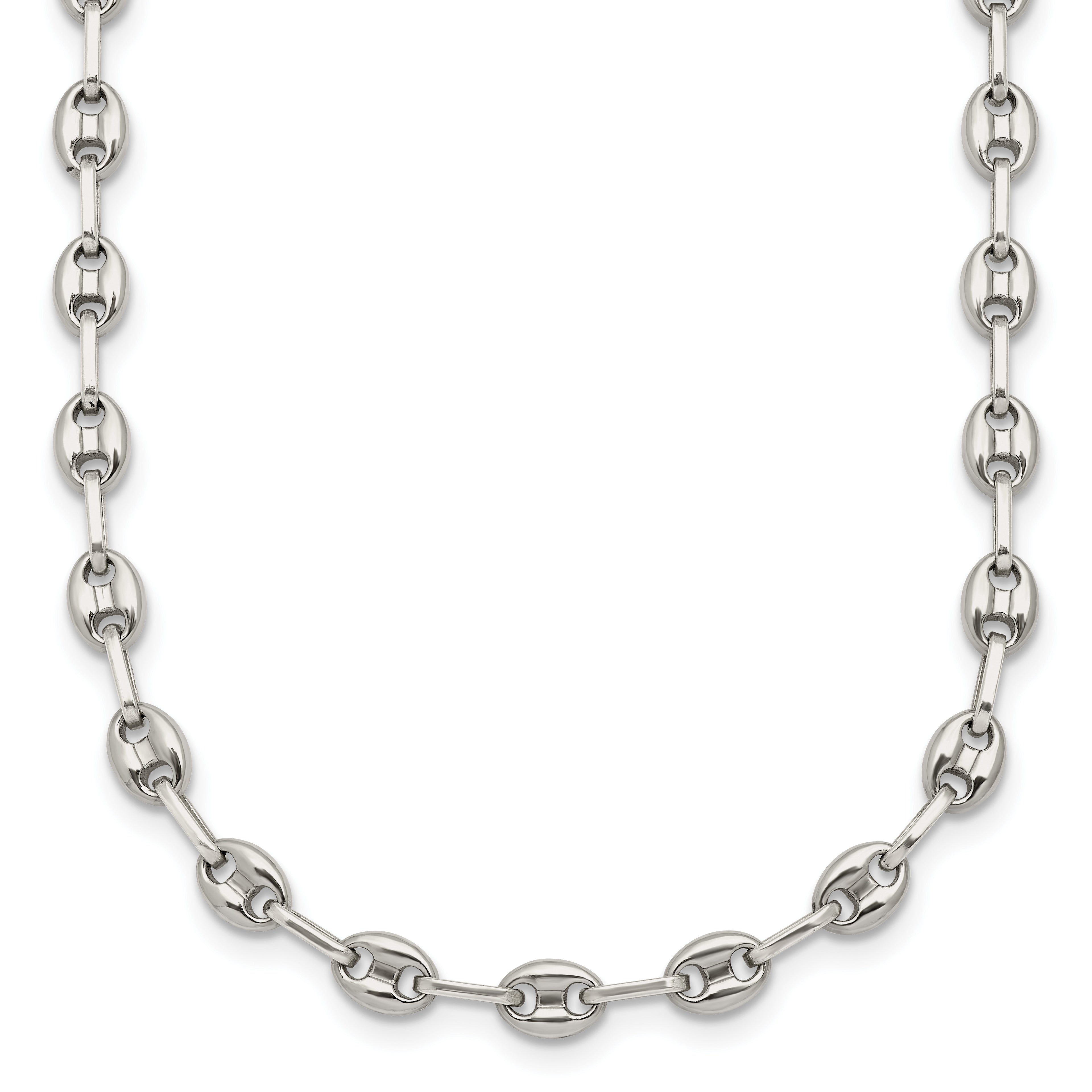 Polished Anchor Stainless Steel Chain Necklace 4.35mm