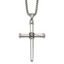 Antiqued Cross Stainless Steel Rolo Chain Necklace 24in