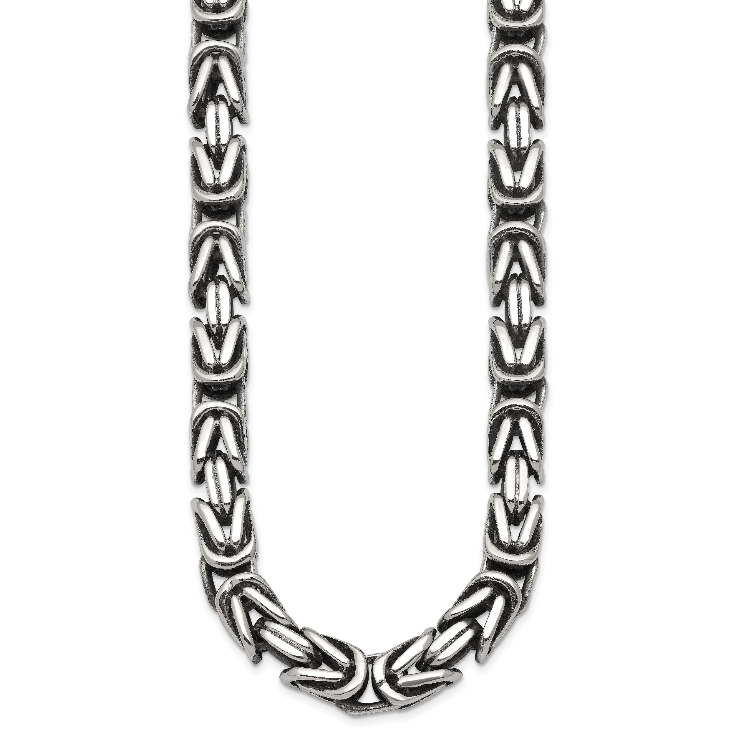 Antiqued Byzantine Stainless Steel Chain Necklace 9.5mm Secondary image