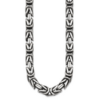 Antiqued Byzantine Stainless Steel Chain Necklace 9.5mm