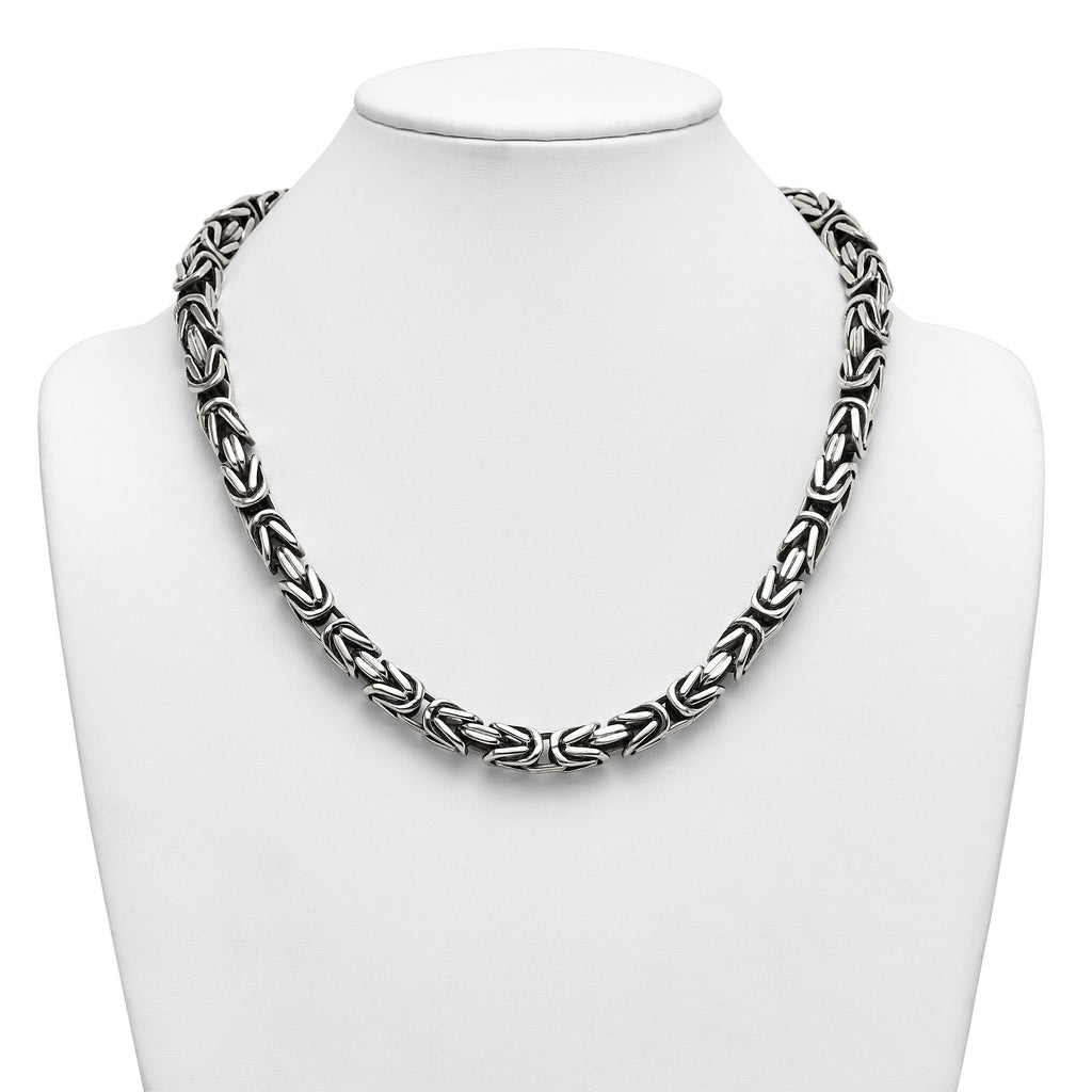 Antiqued Byzantine Stainless Steel Chain Necklace 9.5mm