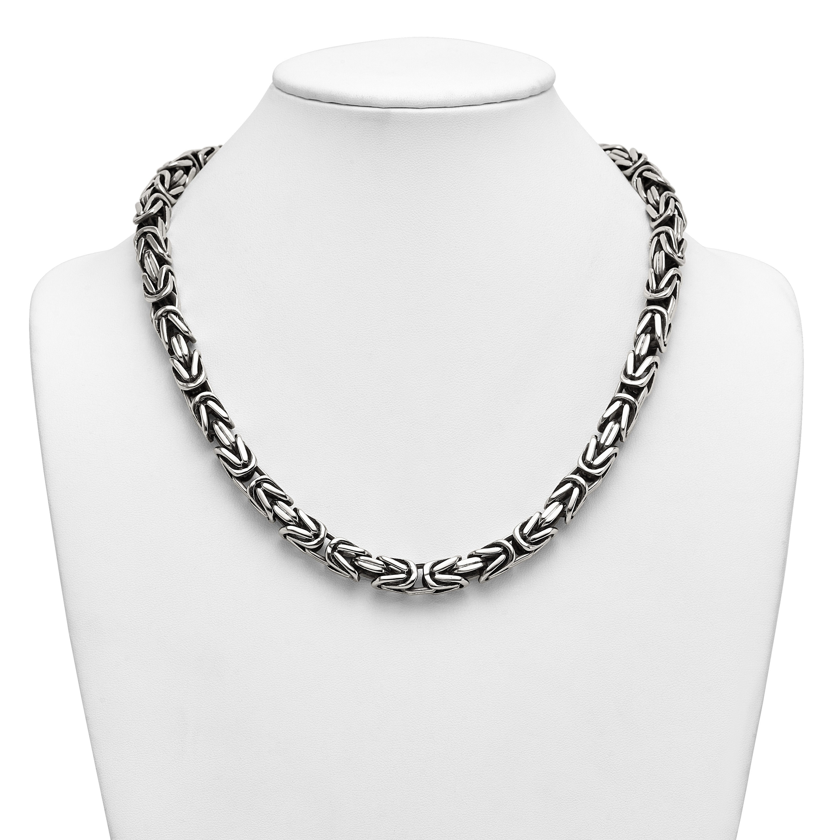 Antiqued Byzantine Stainless Steel Chain Necklace 9.5mm