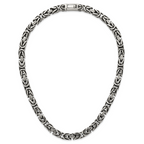 Antiqued Byzantine Stainless Steel Chain Necklace 9.5mm