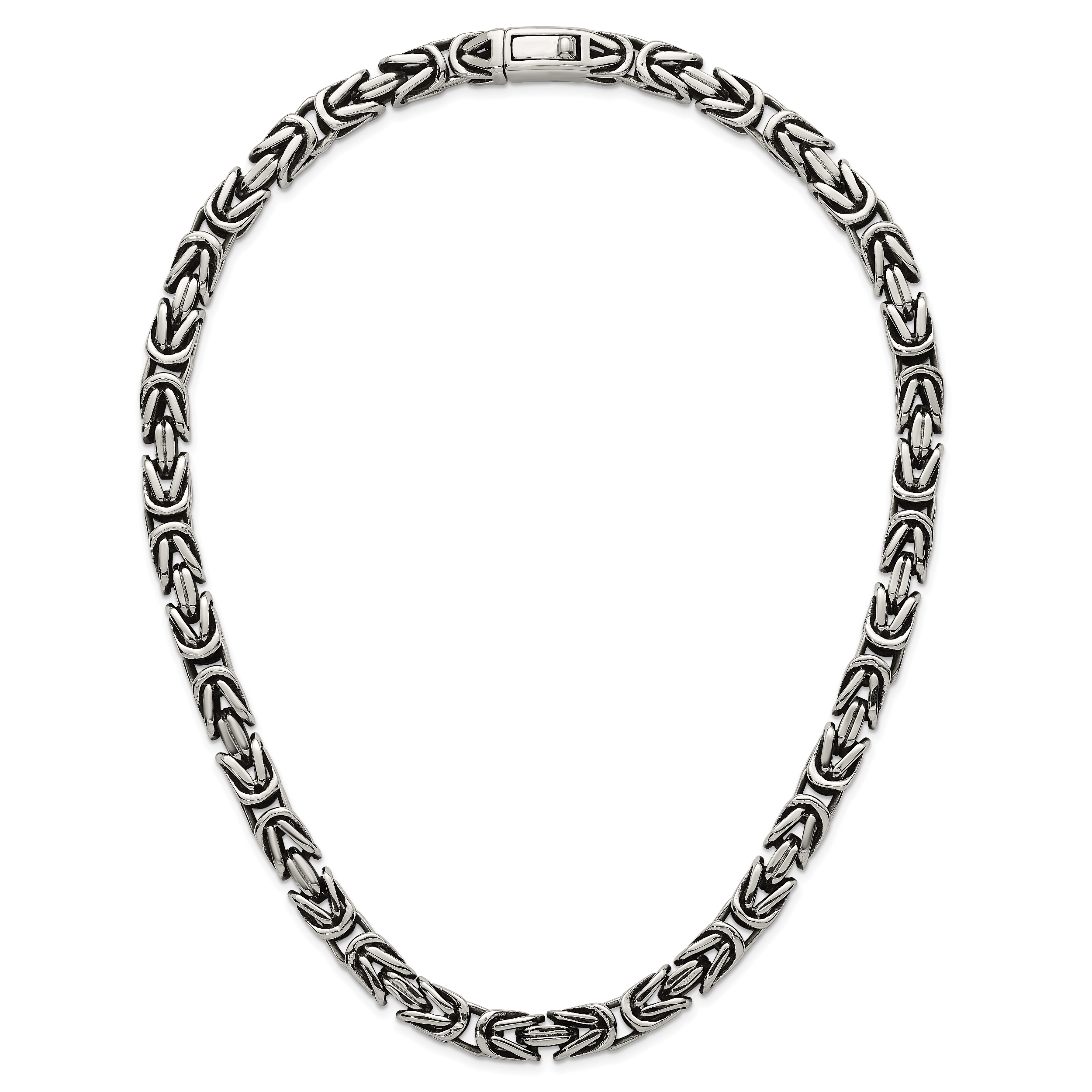 Antiqued Byzantine Stainless Steel Chain Necklace 9.5mm