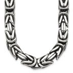 Antiqued Byzantine Stainless Steel Chain Necklace 9.5mm