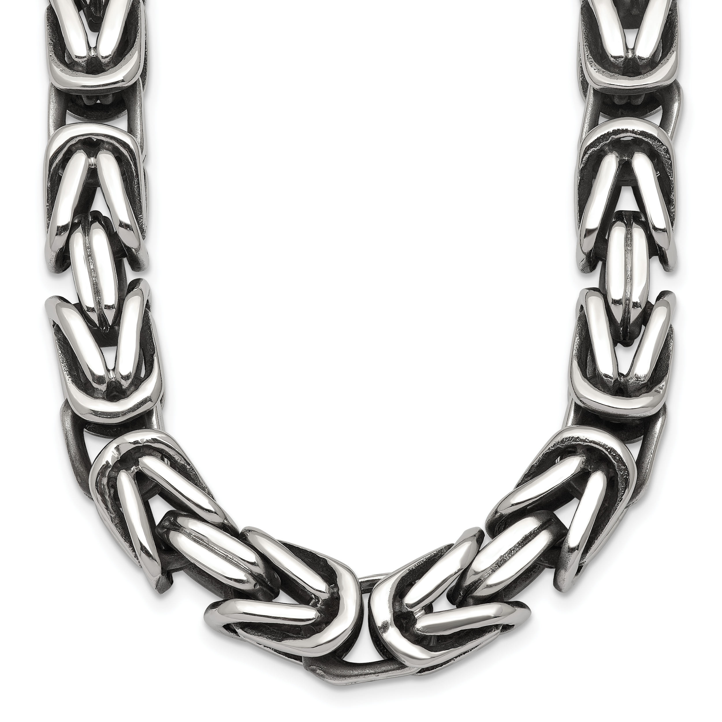 Antiqued Byzantine Stainless Steel Chain Necklace 9.5mm