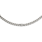Polished Cubic Zirconia Stainless Steel Cable Chain Necklace 12mm