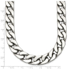 Polished Cubic Zirconia Stainless Steel Cable Chain Necklace 12mm