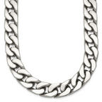 Polished Cubic Zirconia Stainless Steel Cable Chain Necklace 12mm