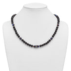 Antiqued Multi-color Onyx Stainless Steel Necklace