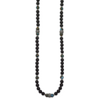 Antiqued Multi-color Onyx Stainless Steel Necklace 22in
