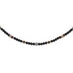 Polished Black Onyx Stainless Steel Necklace