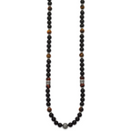 Polished Black Onyx Stainless Steel Necklace