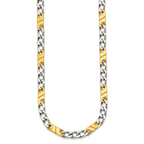 Polished Gold-Tone Stainless Steel Necklace 6mm 24in